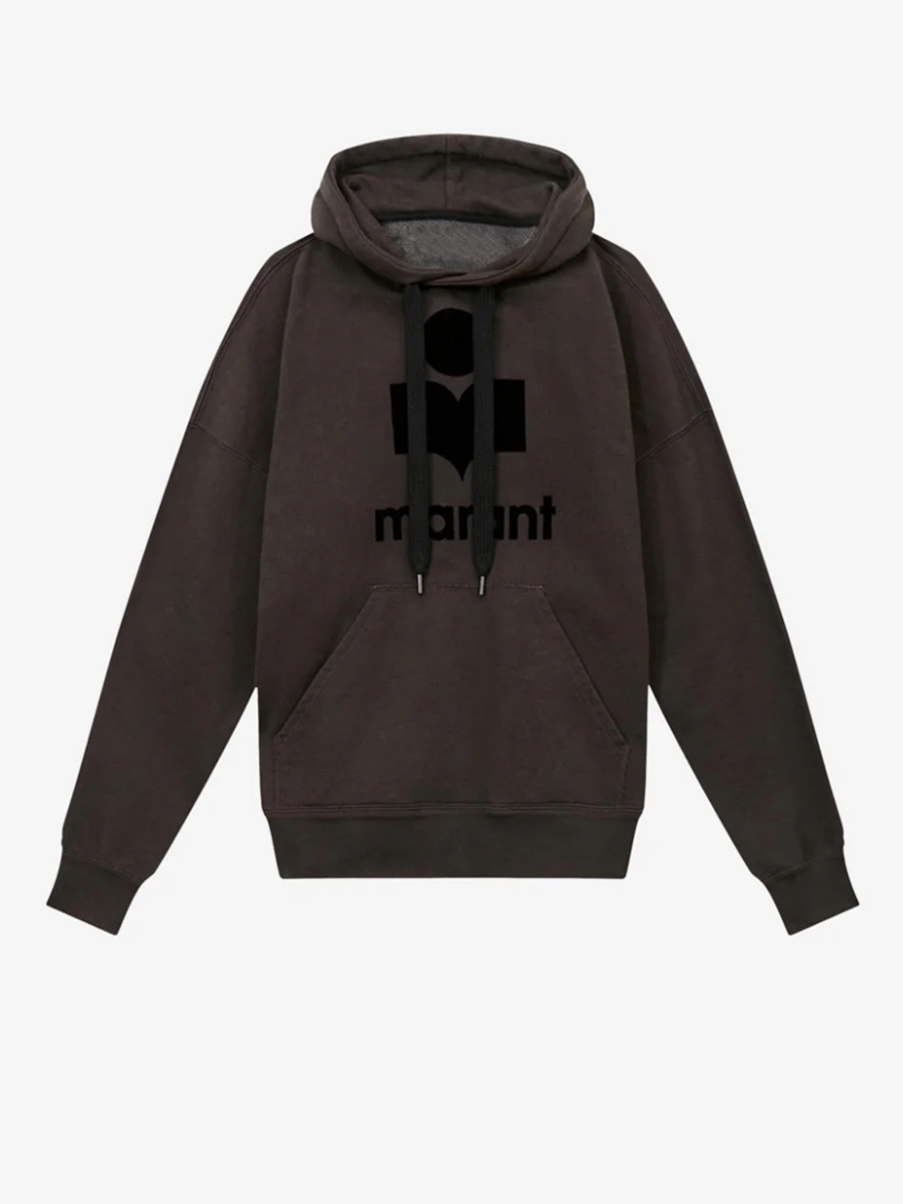 Isabel Marant brown cotton logo hoodie with silver eyelets